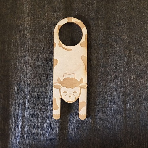 Wooden door hanger Cow