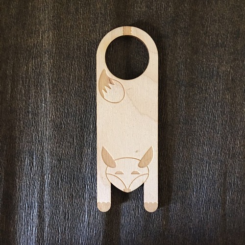 Wooden door hanger Fox