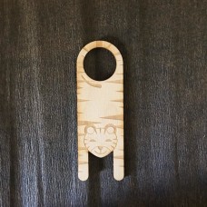 Wooden door hanger Panther