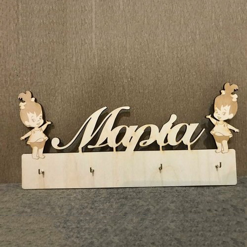 Wooden hanger with Flinstoones and name of choice