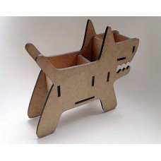 Wooden dog pencil case