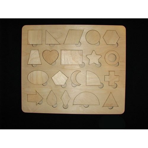 Wooden puzzle with geometric shapes Wooden puzzle with geometric shapes