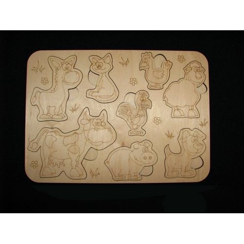 Wooden puzzle with animals Wooden puzzle with animals