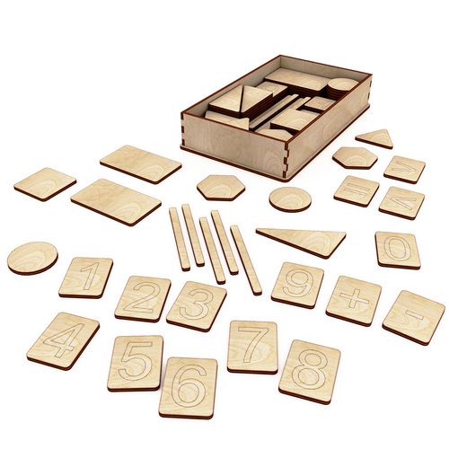 Wooden game with letters and numbers Wooden game with letters and numbers