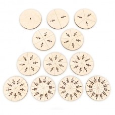 Wooden fractions game