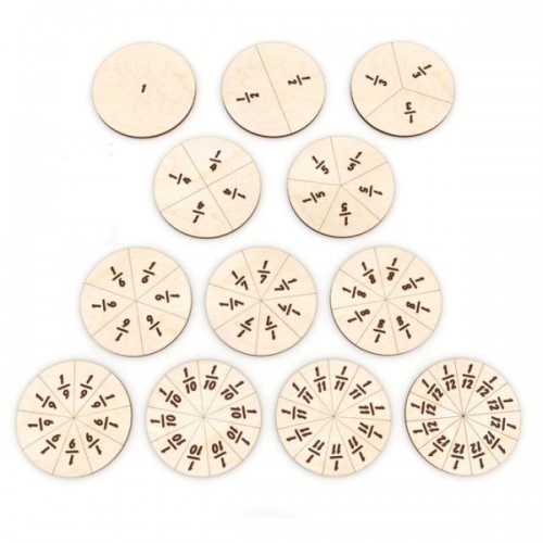 Wooden fractions game Wooden fractions game