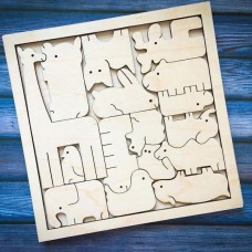 Wooden animals puzzle game