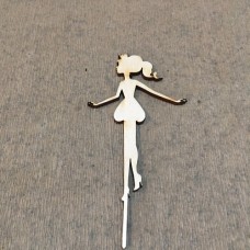 Wooden cake topper woman
