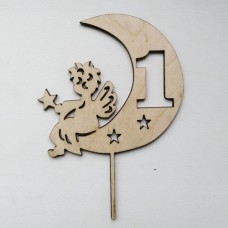 Wooden cake topper