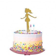 Wooden cake topper Woman