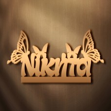 Wooden  name of your choice with butterflies