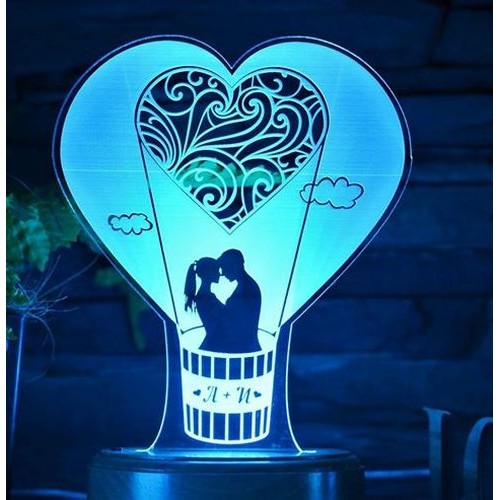 Acrylic lamp Couple in Hot Air Balloon Acrylic lamp Couple in Hot Air Balloon