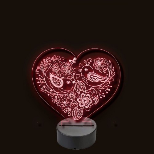 Plexiglas led Heart with flowers Plexiglas led Heart with flowers