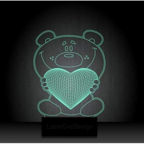 Plexiglas led Bear with heart Plexiglas led Bear with heart
