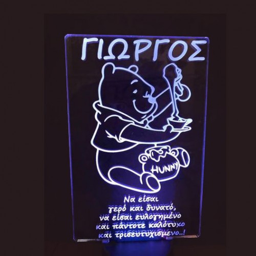 Acrylic lamp Comic hero with name of your choice