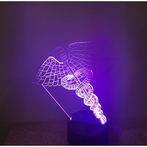 Acrylic lamp Hippocrates with text of your choice