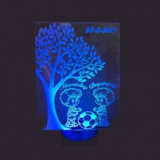 Acrylic lamp Children at the garden with text of your choice