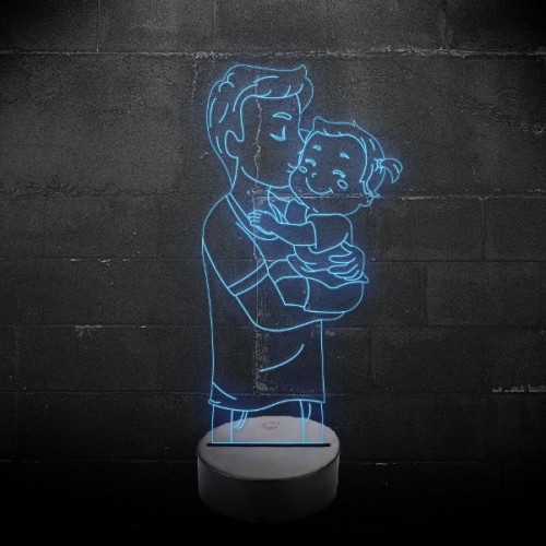 Plexiglas led Father and Child Plexiglas led Father and Child