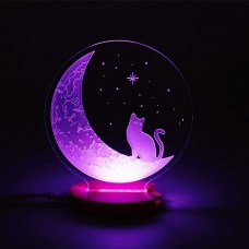Acrylic lamp Cat on moon