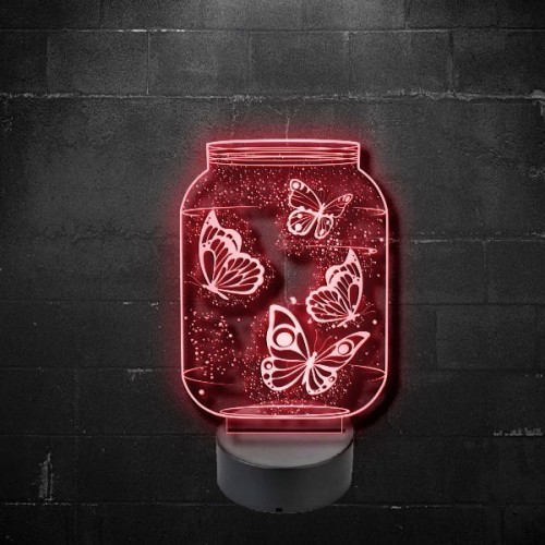 Acrylic lamp led Vaze with Butterflies Acrylic lamp led Vaze with Butterflies