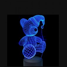 Acrylic lamp   Bear with hat