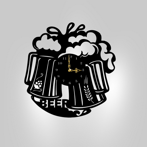 Wooden wall clock Beer Wooden wall clock Beer