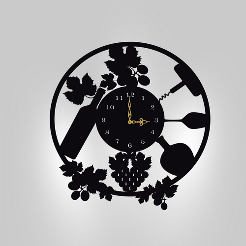 Wooden wall clock Wine Wooden wall clock Wine