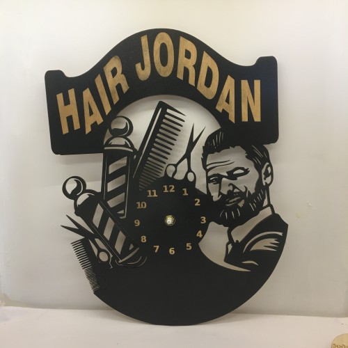 Wooden clock barber Wooden clock barber