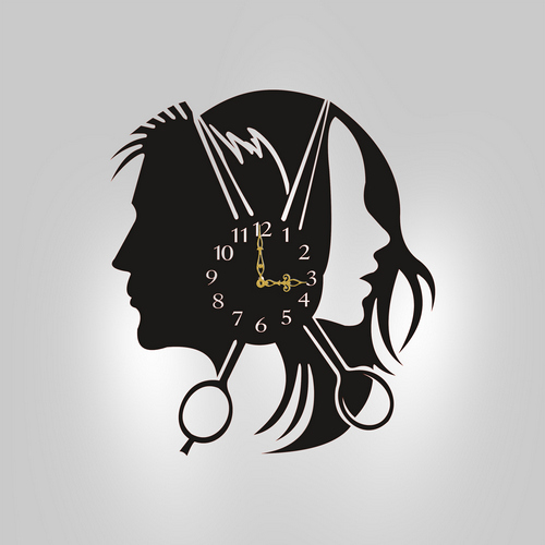 Wooden wall clock Hairdresser's Wooden wall clock Hairdresser's