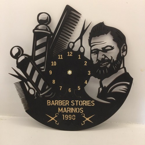Wooden wall clock barber Wooden wall clock barber