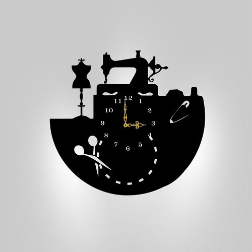 Wooden clock Sewing Wooden clock Sewing