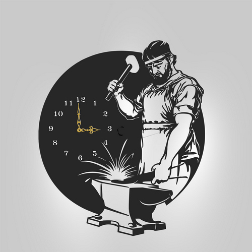 Wooden clock Working with iron Wooden clock Working with iron