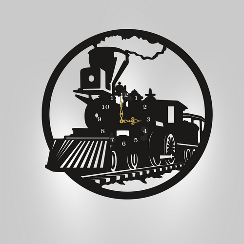 Wooden wall clock Train Wooden wall clock Train