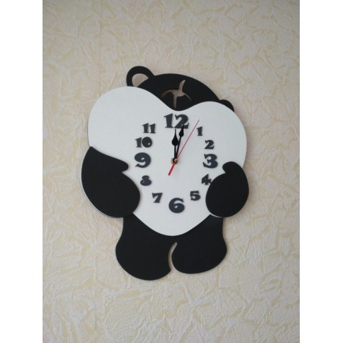 Wooden teddy bear clock