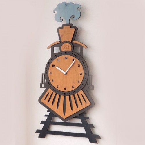 Wooden train clock Wooden train clock