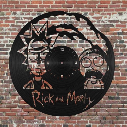 Wooden Rick and Marty clock
