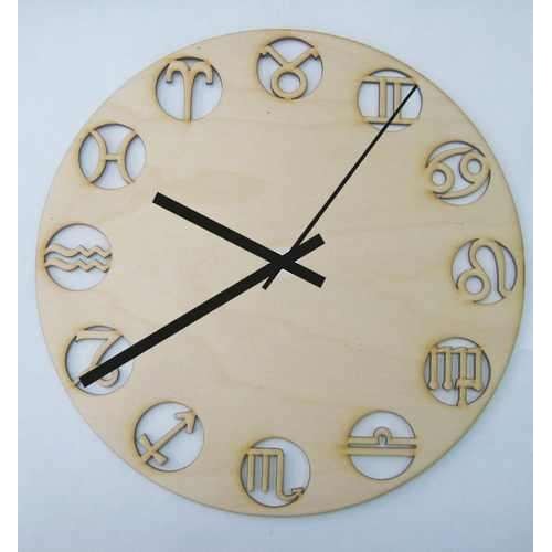 Wooden clock with horoscopes Wooden clock with horoscopes