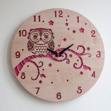 Wooden clock Owl