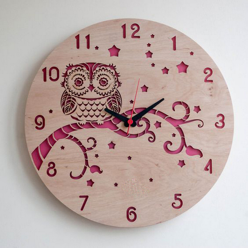 Wooden clock Owl Wooden clock Owl