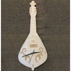 Wooden Cretan Lyre clock with engraving of your choice