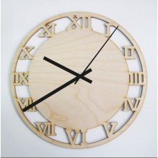 Wooden clock with latin numbers
