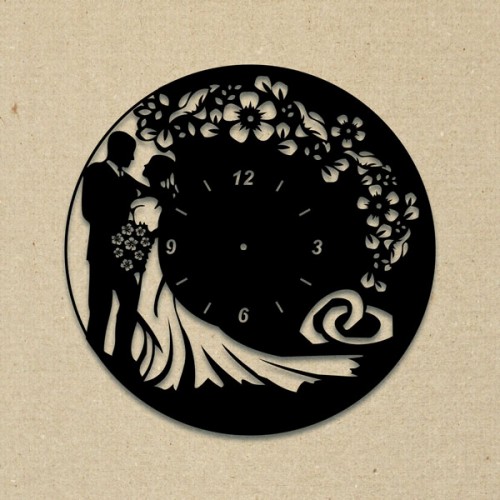 Wooden couple clock