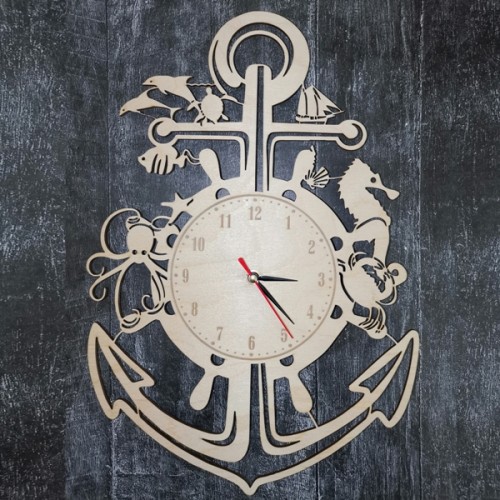 Wooden anchor clock Wooden anchor clock