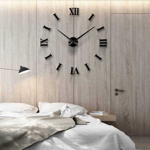 Large wooden clock with latin numbers Large wooden clock with latin numbers