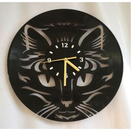 Wooden wall clock Cat Wooden wall clock Cat