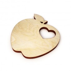Wooden coasters – Apple – 5 pieces