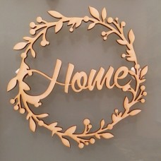 Wooden wreath with text of yoour choice