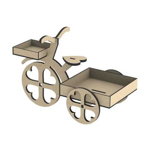 Wooden trolley for candies or plant pot Wooden trolley for candies or plant pot