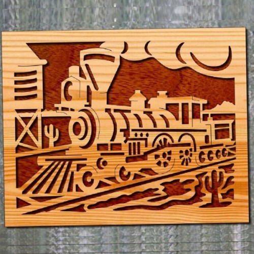 Wooden frame- train Wooden frame- train