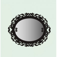 Oval acrylic mirror with wooden frame